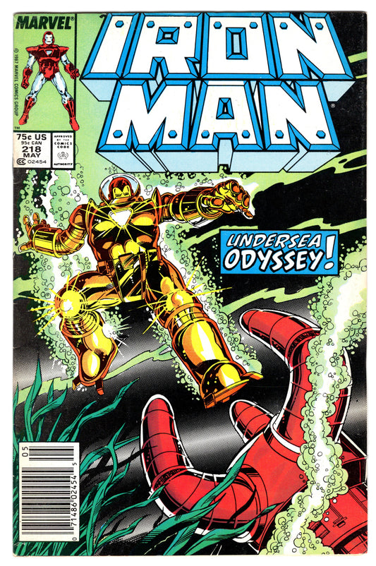 Iron Man Issue #218 "Lindersea Odyssey!" (May, 1987 - Marvel Comics) VG/FN