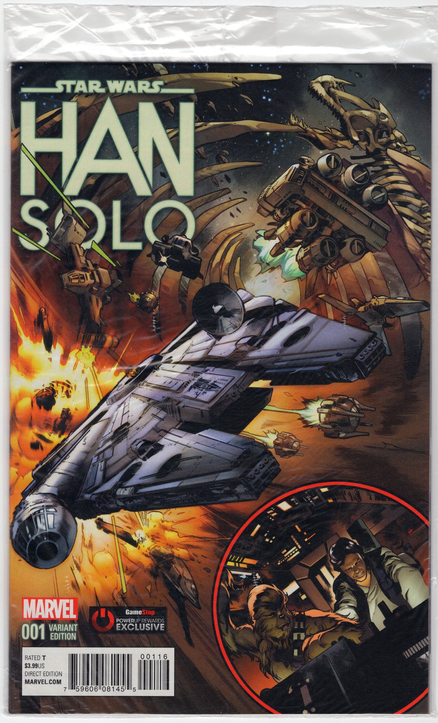 Han Solo - Star Wars - Issue #1 "Gamestop Exc., LE to 3000 Copies" SEALED POLYBAG! (June, 2015 - Marvel Comics) NM+