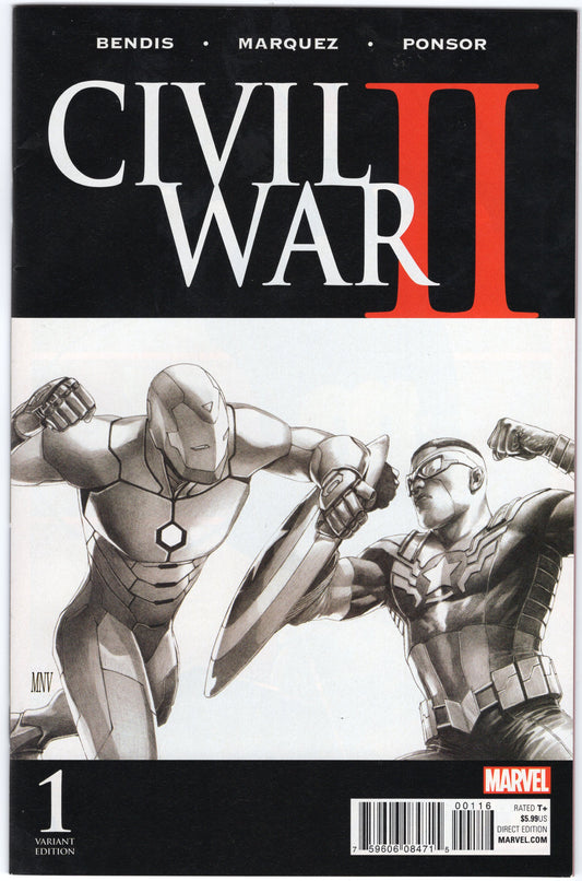 Civil War II - Issue #1 - 1:200 Steve McNiven Black & White Variant (Aug. 2016 - Marvel Comics) NM-