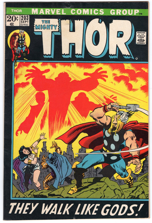Thor - Issue #203 "They Walk Like Gods!" (Sept. 1972 - Marvel Comics) VG+