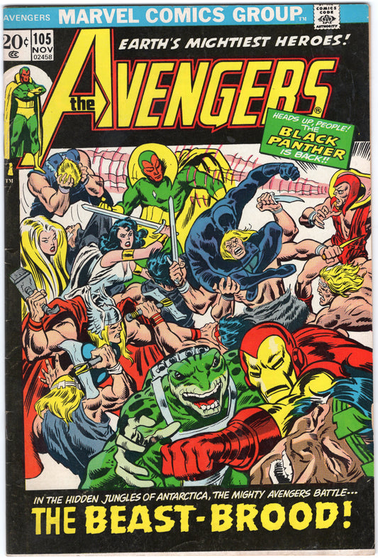 The Avengers - Issue #105 "In The Beginning Was The World Within!" (Nov. 1972 - Marvel Comics) VG/FN