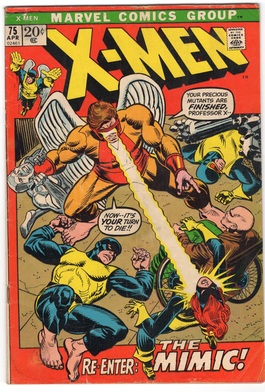 X-Men Issue #75 "Re-Enter: The Mimic!" (April, 1972 - Marvel Comics) VG