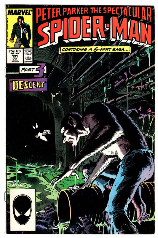 Peter Parker, The Spectacular Spider-Man Issue #131 (Oct. 1987, Marvel) FN-