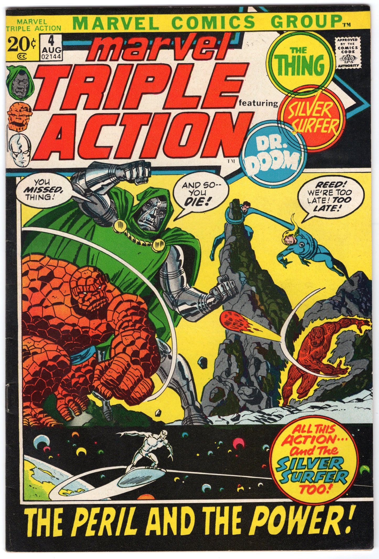 Marvel Triple Action "The Peril and the Power" - Issue #4 (Aug. 1972 - Marvel Comics) FN+