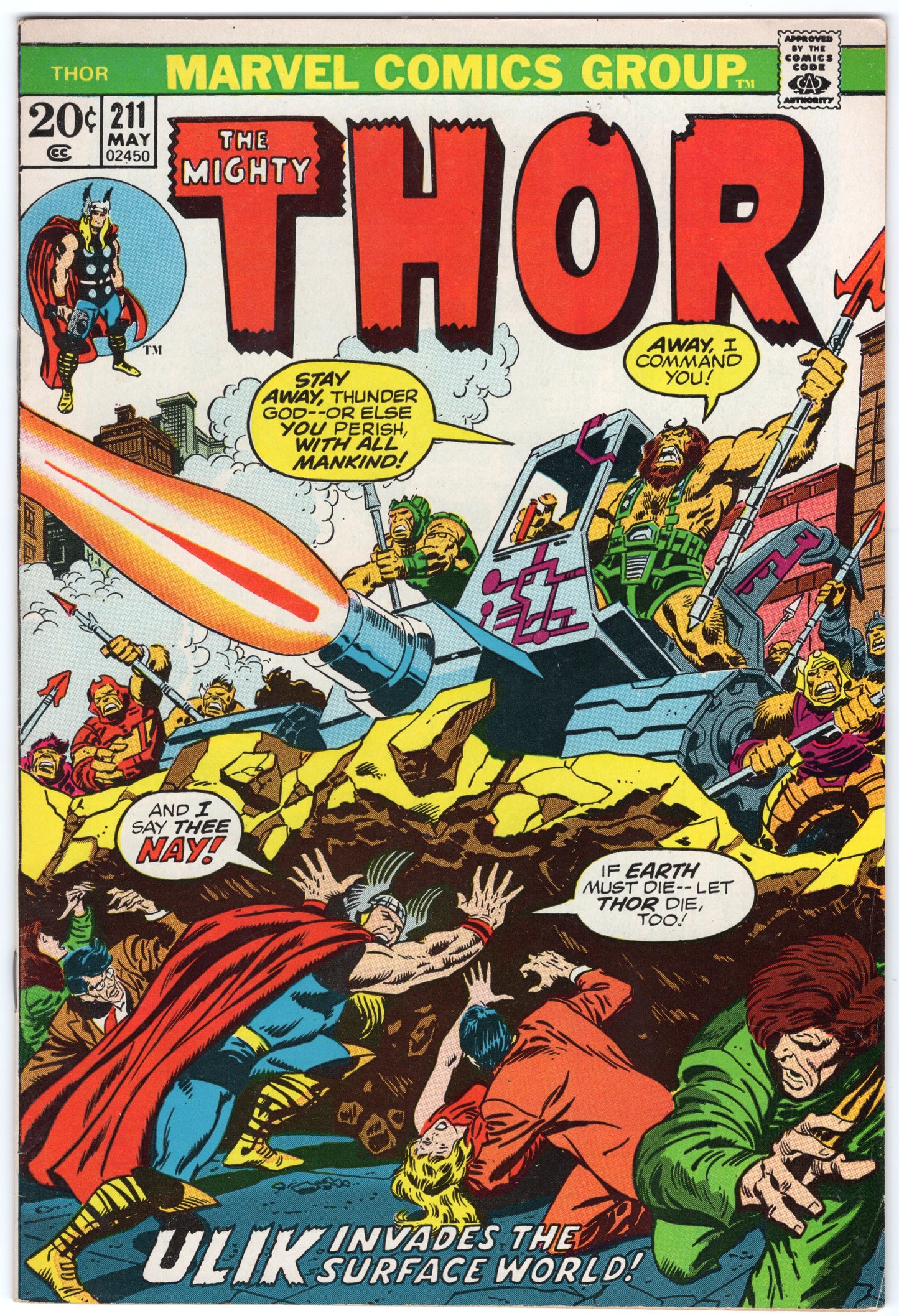 Thor - Issue #211 "The End of the Battle!" (May, 1973 - Marvel Comics) FN+