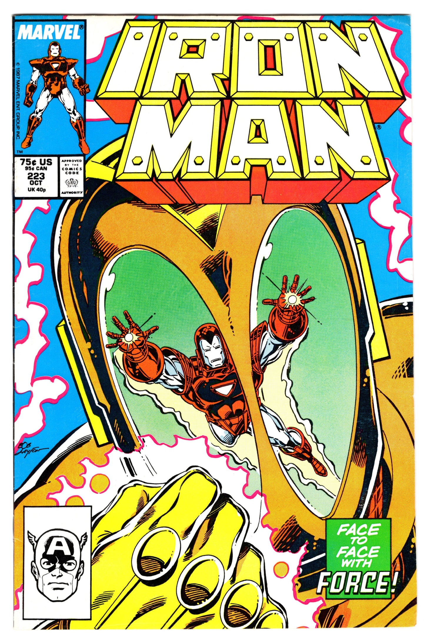 Iron Man Issue #223 "Face to Face with Force!" (Oct., 1987 - Marvel Comics) FN