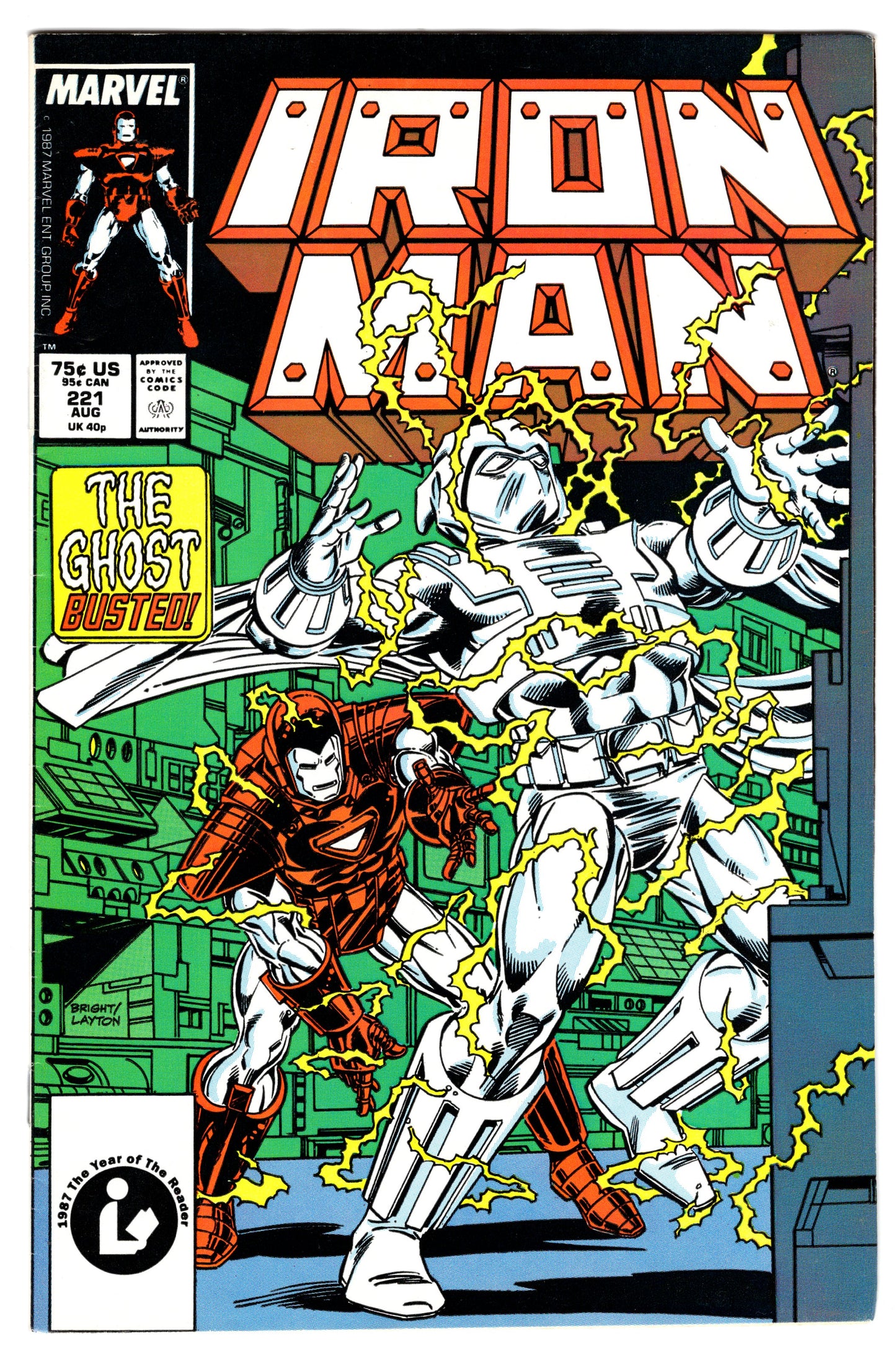 Iron Man Issue #221 "The Ghost Busted" (Aug. 1987 - Marvel Comics) FN+