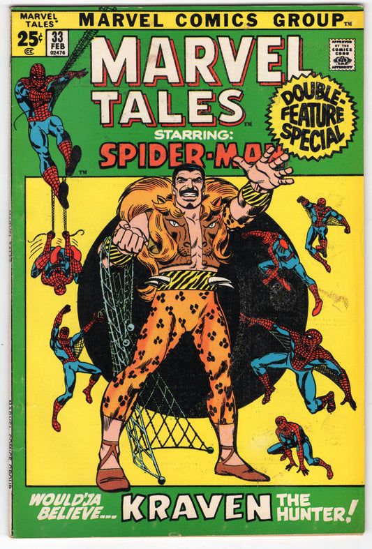 Marvel Tales Starring Spider-Man - Issue #33 "Kraven The Hunter!" (Feb. 1972 - Marvel Comics) VG/FN