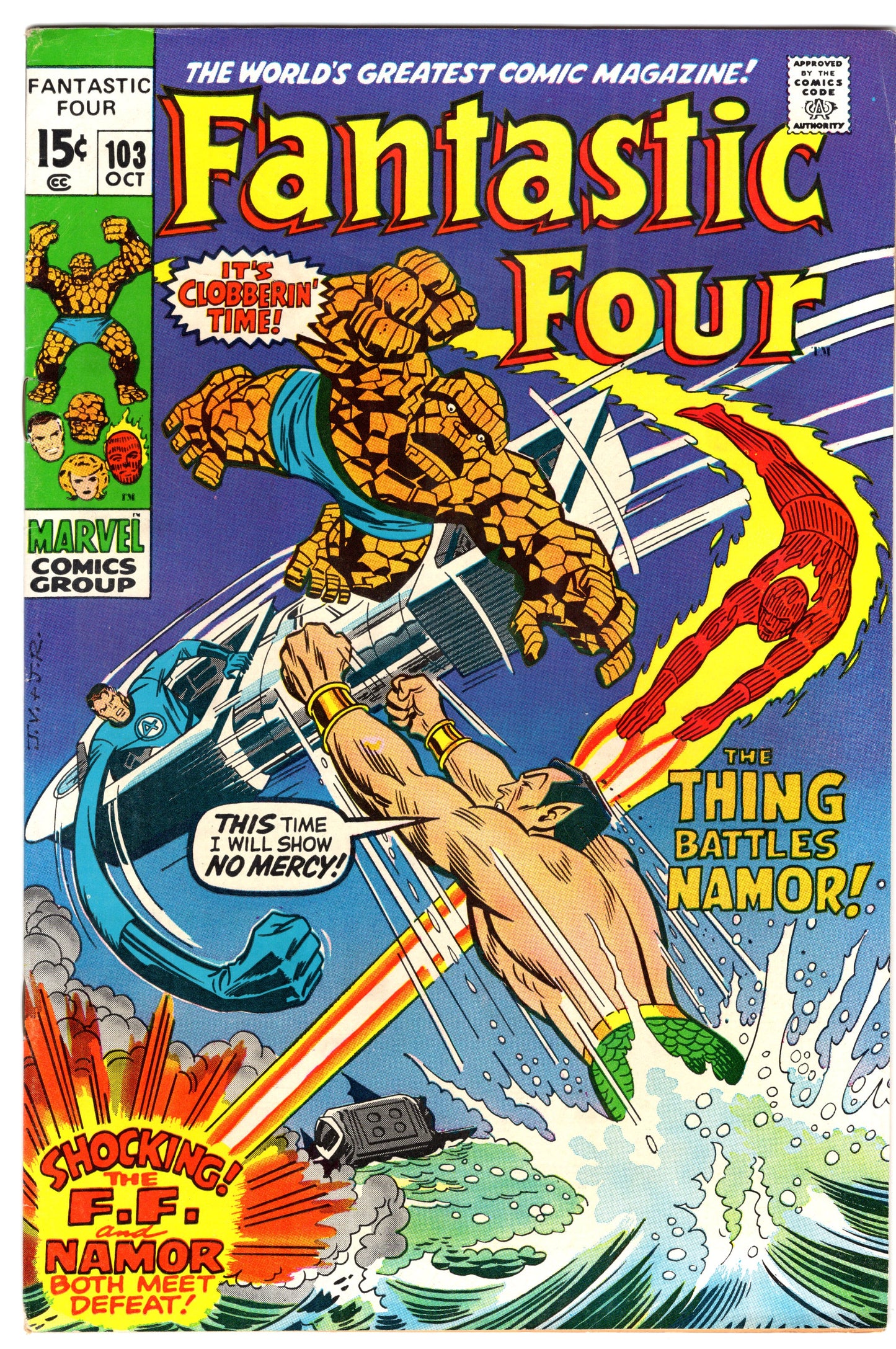 Fantastic Four - Issue #103 "The Thing Battles Nomar!" (Oct. 1970 - Marvel Comics) VG+
