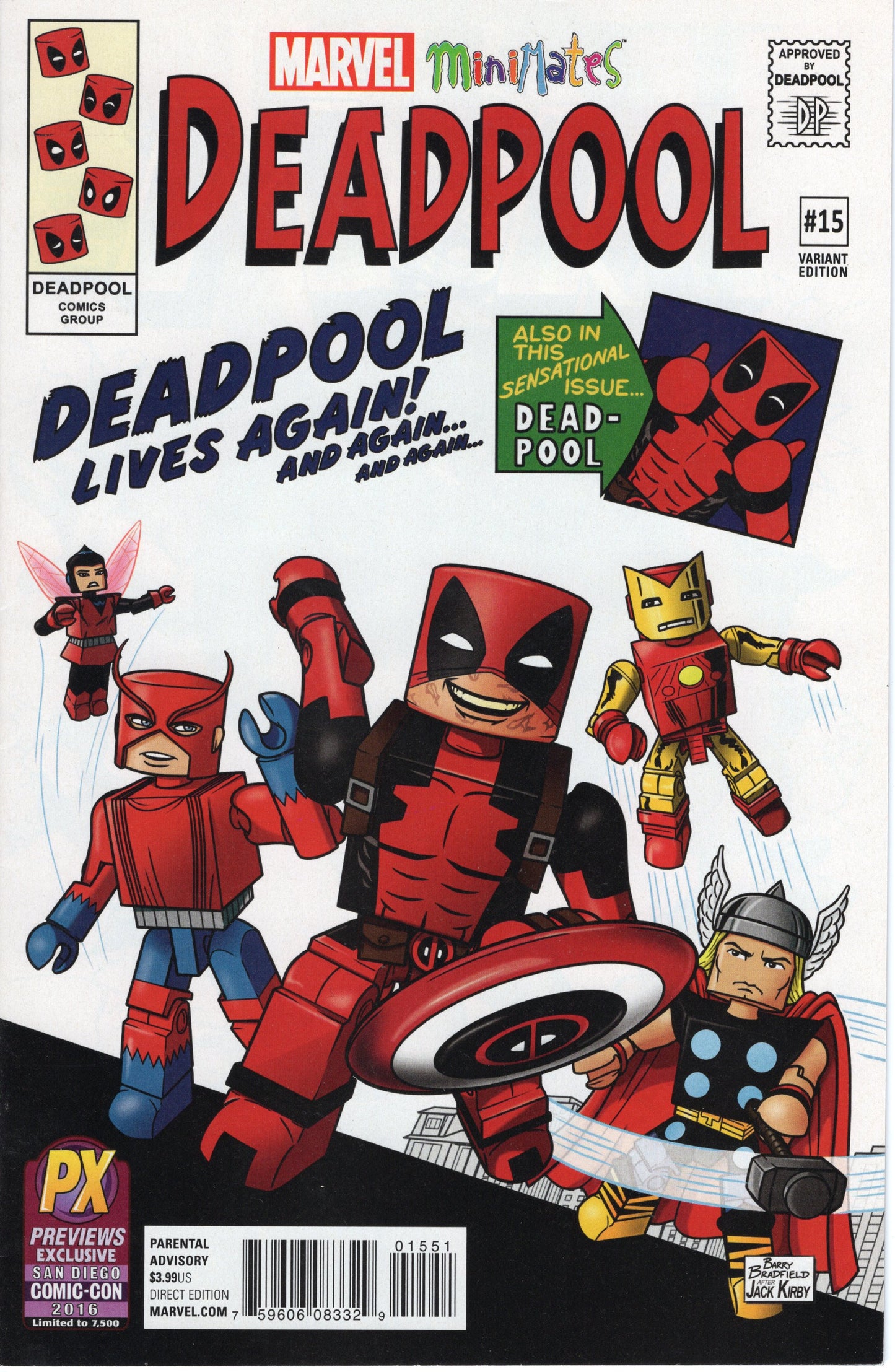 Deadpool - Issue #15 "Marvel MiniMates Variant - SDCC 2016 - San Diego Comic Con - PX" NM-