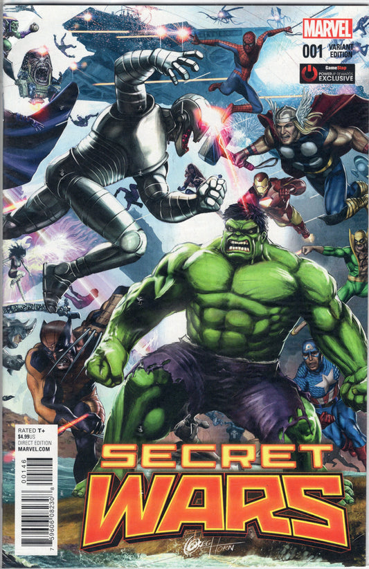 Secret Wars - Issue #1 "Variant Cover - Gamestop Exclusive" (2015 - Marvel Comics)  SEALED! NM+